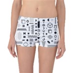 Pattern Hipster Abstract Form Geometric Line Variety Shapes Polkadots Fashion Style Seamless Boyleg Bikini Bottoms