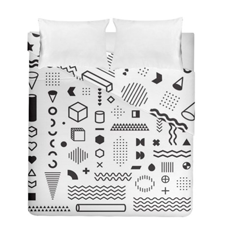 Pattern Hipster Abstract Form Geometric Line Variety Shapes Polkadots Fashion Style Seamless Duvet Cover Double Side (Full/ Double Size) from ArtsNow.com