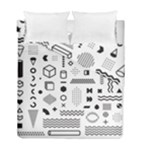Pattern Hipster Abstract Form Geometric Line Variety Shapes Polkadots Fashion Style Seamless Duvet Cover Double Side (Full/ Double Size)