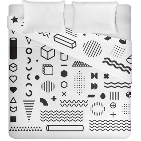 Pattern Hipster Abstract Form Geometric Line Variety Shapes Polkadots Fashion Style Seamless Duvet Cover Double Side (King Size) from ArtsNow.com