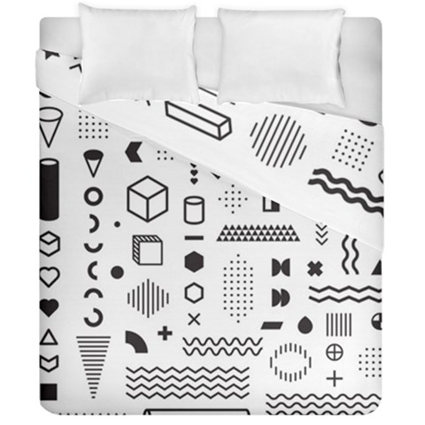 Pattern Hipster Abstract Form Geometric Line Variety Shapes Polkadots Fashion Style Seamless Duvet Cover Double Side (California King Size) from ArtsNow.com