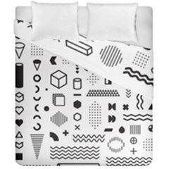Pattern Hipster Abstract Form Geometric Line Variety Shapes Polkadots Fashion Style Seamless Duvet Cover Double Side (California King Size) from ArtsNow.com