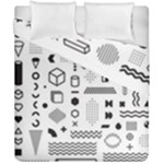 Pattern Hipster Abstract Form Geometric Line Variety Shapes Polkadots Fashion Style Seamless Duvet Cover Double Side (California King Size)