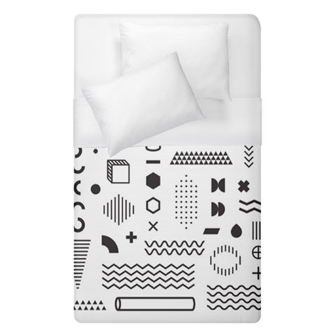 Pattern Hipster Abstract Form Geometric Line Variety Shapes Polkadots Fashion Style Seamless Duvet Cover (Single Size) from ArtsNow.com