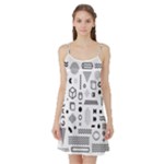 Pattern Hipster Abstract Form Geometric Line Variety Shapes Polkadots Fashion Style Seamless Satin Night Slip