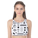 Pattern Hipster Abstract Form Geometric Line Variety Shapes Polkadots Fashion Style Seamless Tank Bikini Top