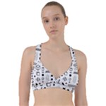 Pattern Hipster Abstract Form Geometric Line Variety Shapes Polkadots Fashion Style Seamless Sweetheart Sports Bra