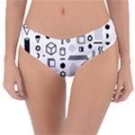 Pattern Hipster Abstract Form Geometric Line Variety Shapes Polkadots Fashion Style Seamless Reversible Classic Bikini Bottoms