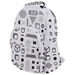Pattern Hipster Abstract Form Geometric Line Variety Shapes Polkadots Fashion Style Seamless Rounded Multi Pocket Backpack