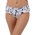 Pattern Hipster Abstract Form Geometric Line Variety Shapes Polkadots Fashion Style Seamless Frill Bikini Bottoms