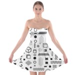 Pattern Hipster Abstract Form Geometric Line Variety Shapes Polkadots Fashion Style Seamless Strapless Bra Top Dress