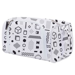 Pattern Hipster Abstract Form Geometric Line Variety Shapes Polkadots Fashion Style Seamless Toiletries Pouch from ArtsNow.com