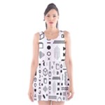 Pattern Hipster Abstract Form Geometric Line Variety Shapes Polkadots Fashion Style Seamless Scoop Neck Skater Dress