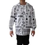 Pattern Hipster Abstract Form Geometric Line Variety Shapes Polkadots Fashion Style Seamless Kids  Hooded Windbreaker