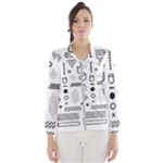 Pattern Hipster Abstract Form Geometric Line Variety Shapes Polkadots Fashion Style Seamless Women s Windbreaker