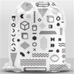 Pattern Hipster Abstract Form Geometric Line Variety Shapes Polkadots Fashion Style Seamless Drawstring Bag (Large)
