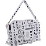 Pattern Hipster Abstract Form Geometric Line Variety Shapes Polkadots Fashion Style Seamless Canvas Crossbody Bag