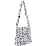 Pattern Hipster Abstract Form Geometric Line Variety Shapes Polkadots Fashion Style Seamless Zipper Messenger Bag