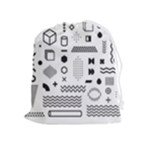 Pattern Hipster Abstract Form Geometric Line Variety Shapes Polkadots Fashion Style Seamless Drawstring Pouch (XL)