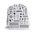 Pattern Hipster Abstract Form Geometric Line Variety Shapes Polkadots Fashion Style Seamless Drawstring Pouch (2XL)