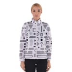 Pattern Hipster Abstract Form Geometric Line Variety Shapes Polkadots Fashion Style Seamless Women s Bomber Jacket