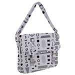 Pattern Hipster Abstract Form Geometric Line Variety Shapes Polkadots Fashion Style Seamless Buckle Messenger Bag