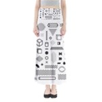Pattern Hipster Abstract Form Geometric Line Variety Shapes Polkadots Fashion Style Seamless Full Length Maxi Skirt