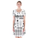 Short Sleeve V-neck Flare Dress 