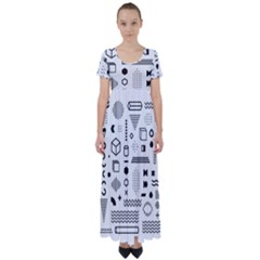 High Waist Short Sleeve Maxi Dress 