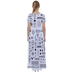High Waist Short Sleeve Maxi Dress 