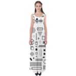 Pattern Hipster Abstract Form Geometric Line Variety Shapes Polkadots Fashion Style Seamless Empire Waist Maxi Dress