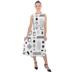 Midi Tie-Back Chiffon Dress 