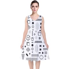 V-Neck Midi Sleeveless Dress  