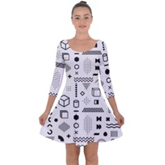 Quarter Sleeve Skater Dress 