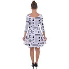Quarter Sleeve Skater Dress 