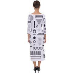 Quarter Sleeve Midi Bodycon Dress 