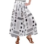 Pattern Hipster Abstract Form Geometric Line Variety Shapes Polkadots Fashion Style Seamless Women s Satin Palazzo Pants
