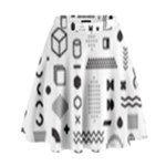Pattern Hipster Abstract Form Geometric Line Variety Shapes Polkadots Fashion Style Seamless High Waist Skirt