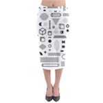 Pattern Hipster Abstract Form Geometric Line Variety Shapes Polkadots Fashion Style Seamless Midi Pencil Skirt