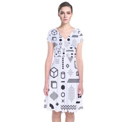 Short Sleeve Front Wrap Dress 