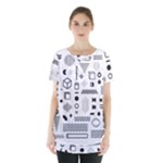 Pattern Hipster Abstract Form Geometric Line Variety Shapes Polkadots Fashion Style Seamless Skirt Hem Sports Top
