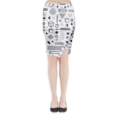Pattern Hipster Abstract Form Geometric Line Variety Shapes Polkadots Fashion Style Seamless Midi Wrap Pencil Skirt from ArtsNow.com