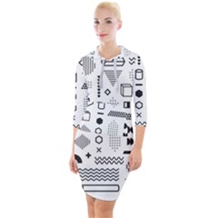 Quarter Sleeve Hood Bodycon Dress 
