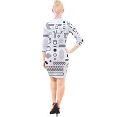 Quarter Sleeve Hood Bodycon Dress 