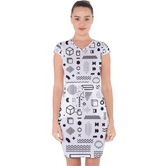 Capsleeve Drawstring Dress  