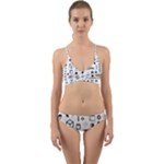 Pattern Hipster Abstract Form Geometric Line Variety Shapes Polkadots Fashion Style Seamless Wrap Around Bikini Set
