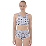 Pattern Hipster Abstract Form Geometric Line Variety Shapes Polkadots Fashion Style Seamless Racer Back Bikini Set