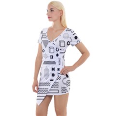 Short Sleeve Asymmetric Mini Dress 