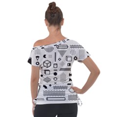 Off Shoulder Tie-Up T-Shirt 
