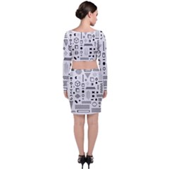 Long Sleeve Crop Top & Bodycon Skirt Set 